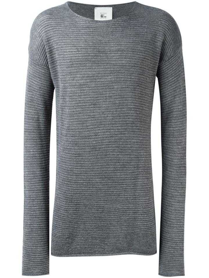 Lost & Found Rooms Crew Neck Jumper, Men's, Size: Large, Grey, Acrylic/merino