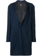 Y's Classic Single-breasted Coat - Blue
