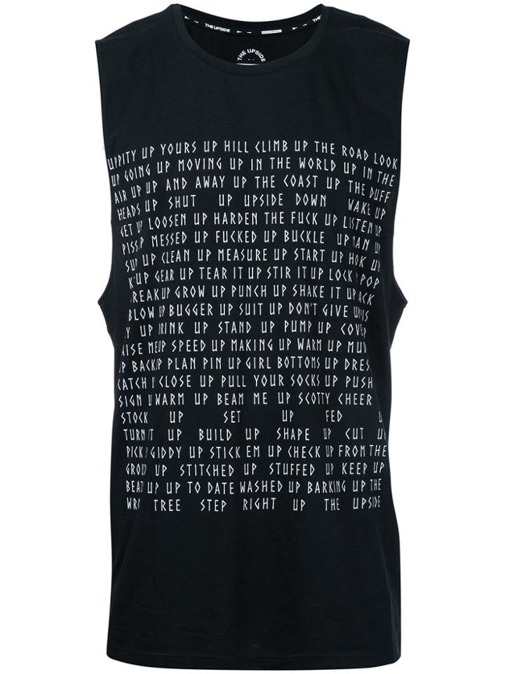 The Upside Logo Print Sleeveless Top - Black