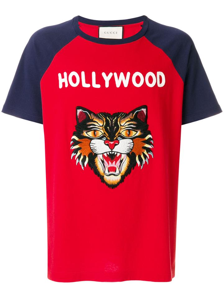 Gucci Hollywood Angry Cat T-shirt - Red
