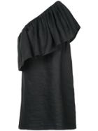Mara Hoffman One Shoulder Ruffle Mini Dress - Black