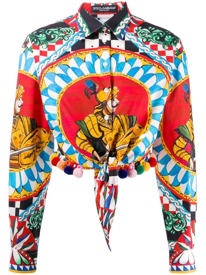 Dolce & Gabbana Sicilian Carretto Printed Shirt - Red