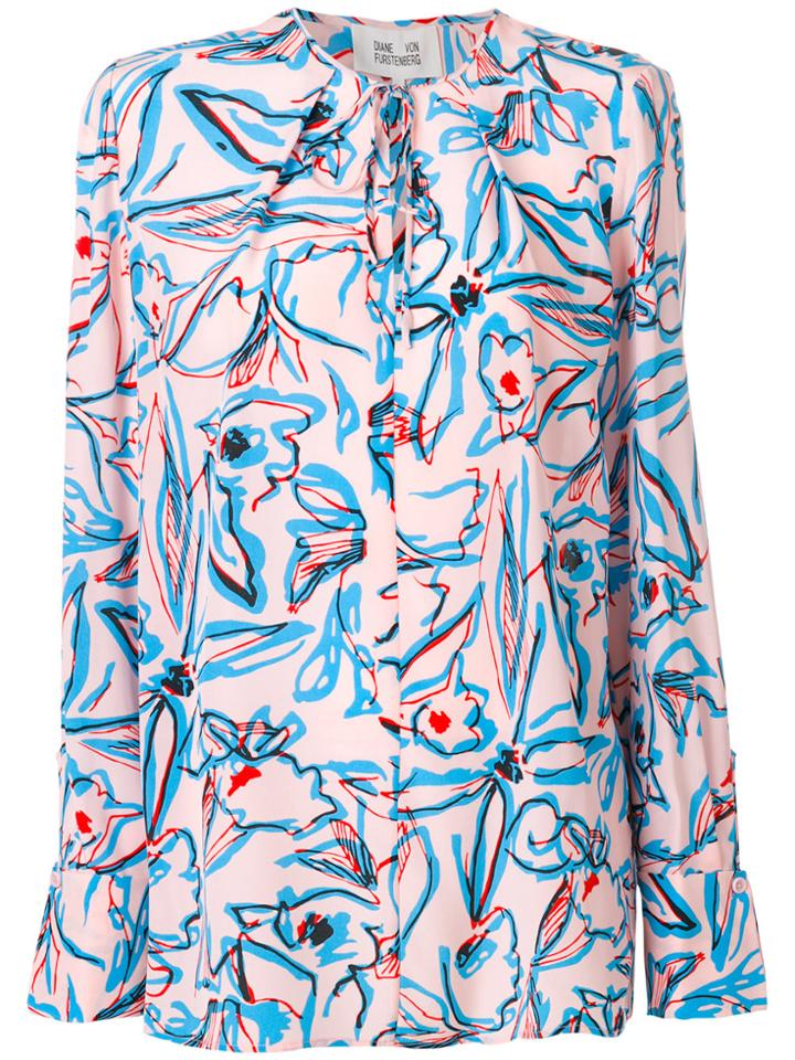 Dvf Diane Von Furstenberg Graphic Printed Blouse - Pink & Purple