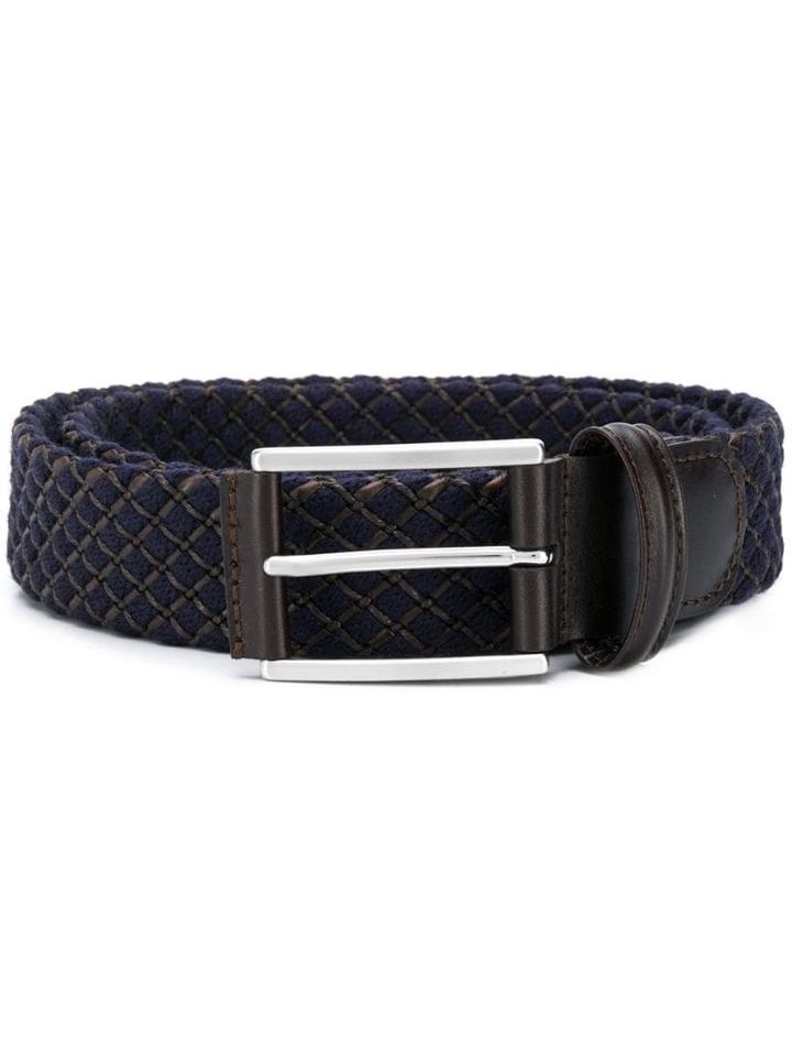 Anderson's Check Stitch Detail Belt - Blue