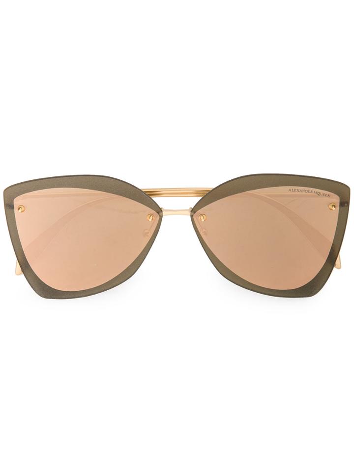 Alexander Mcqueen Oversized Tinted Sunglasses - Metallic