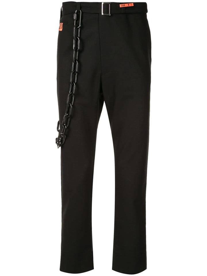 Maison Mihara Yasuhiro Tapered Trousers With Chain - Black