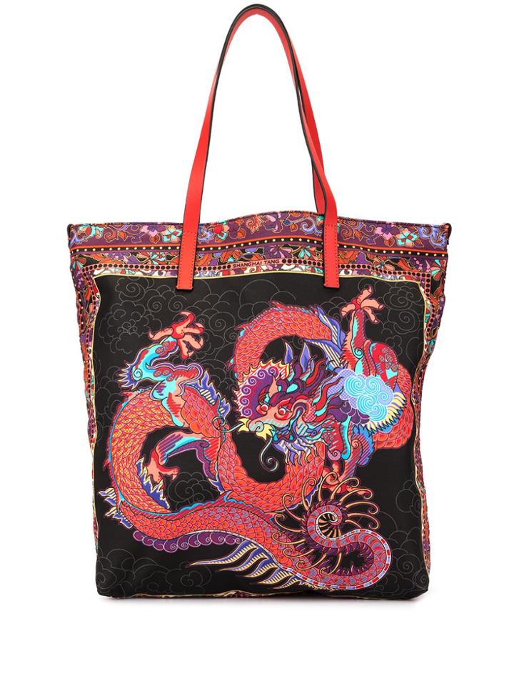 Shanghai Tang Dragon Shopper Tote - Black