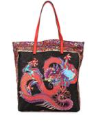 Shanghai Tang Dragon Shopper Tote - Black