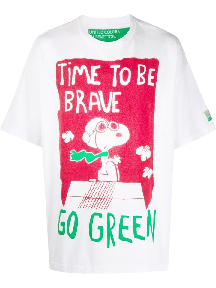 Benetton Oversized Peanuts T-shirt - White