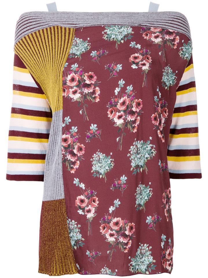 I'm Isola Marras Floral Patch-work Blouse - Multicolour