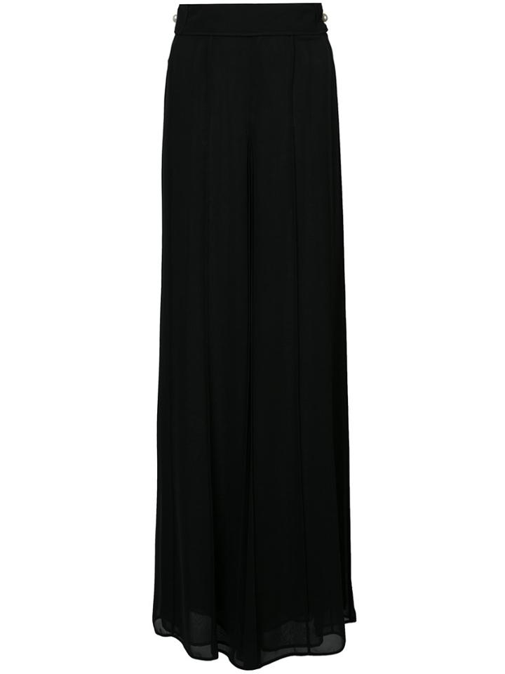 Edward Achour Paris Long Flared Trousers - Black