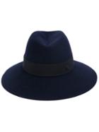 Maison Michel Fedora Hat, Women's, Size: Large, Blue, Rabbit Felt