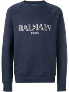 Balmain Printed Logo Sweater - Blue
