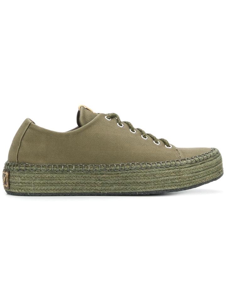 Visvim Prima Lace-up Folk Sneakers - Green