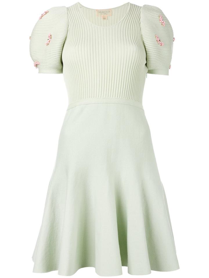 Giambattista Valli - Flared Dress - Women - Cotton/polyamide/spandex/elastane - 44, Green, Cotton/polyamide/spandex/elastane