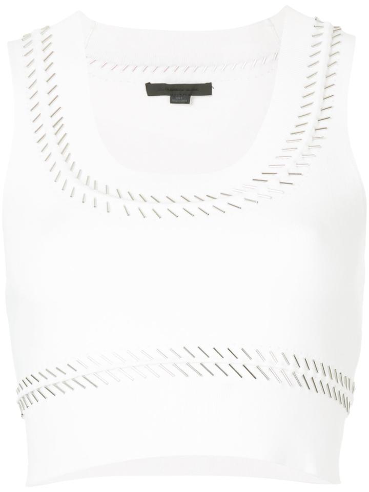 Alexander Wang Pin Trim Cropped Vest - White