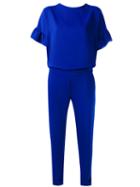 P.a.r.o.s.h. - Ruffle Sleeve Jumpsuit - Women - Polyester - M, Blue, Polyester