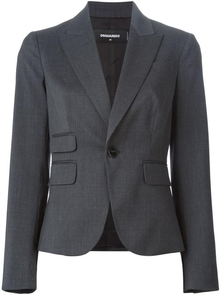 Dsquared2 Classic Blazer, Women's, Size: 42, Grey, Polyester/spandex/elastane/virgin Wool