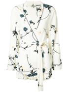 Ganni - Belted Wrap Shirt - Women - Viscose Crepe - M, White, Viscose Crepe