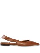 Burberry Logo Detail Leather Slingback Flats - Brown
