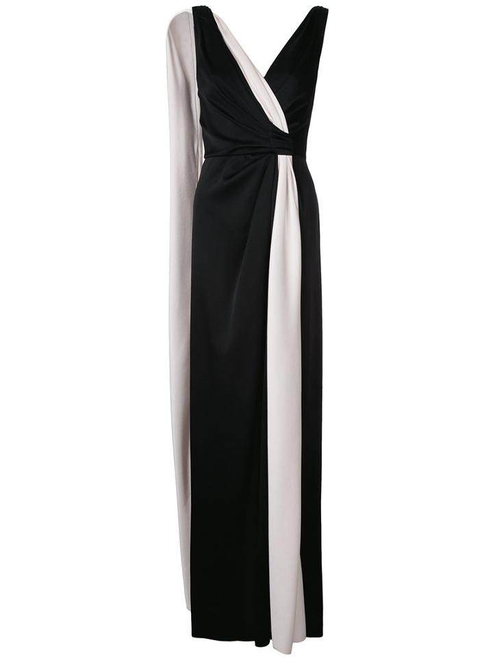 Paule Ka - Draped Woven Column Dress - Women - Polyester/triacetate - 38, Black, Polyester/triacetate
