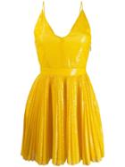 Msgm Short Pleated Dress - Yellow