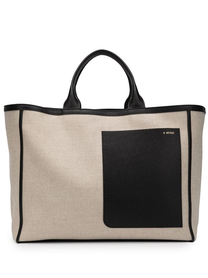 Valextra Contrast Pocket Tote - Neutrals