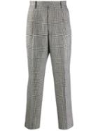 Alexander Mcqueen Straight Houndstooth Trousers - Black