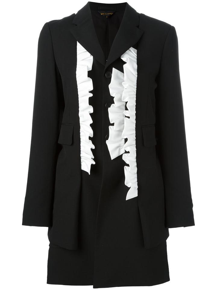 Comme Des Garçons Ruffled Blazer, Women's, Size: Small, Black, Wool/cotton/cupro