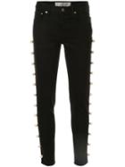 Tu Es Mon Trésor Side Pearl Edge Jeans - Black