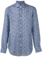 Barba - Patterned Shirt - Men - Linen/flax - 41, Blue, Linen/flax