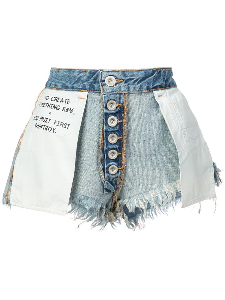 Unravel Project Inside-out Denim Shorts - Blue
