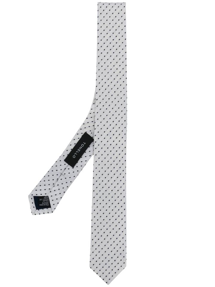 Tonello Polka Dot Tie - White