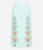 Christopher Kane Midi Love Heart Motif Skirt