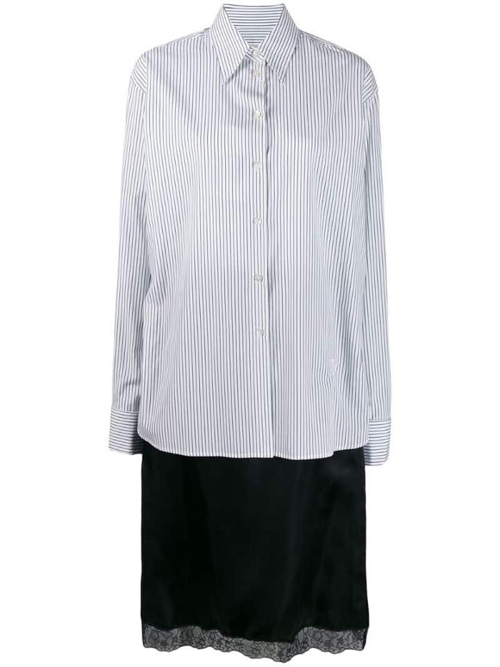 Mm6 Maison Margiela Striped Button-front Shirt - Green