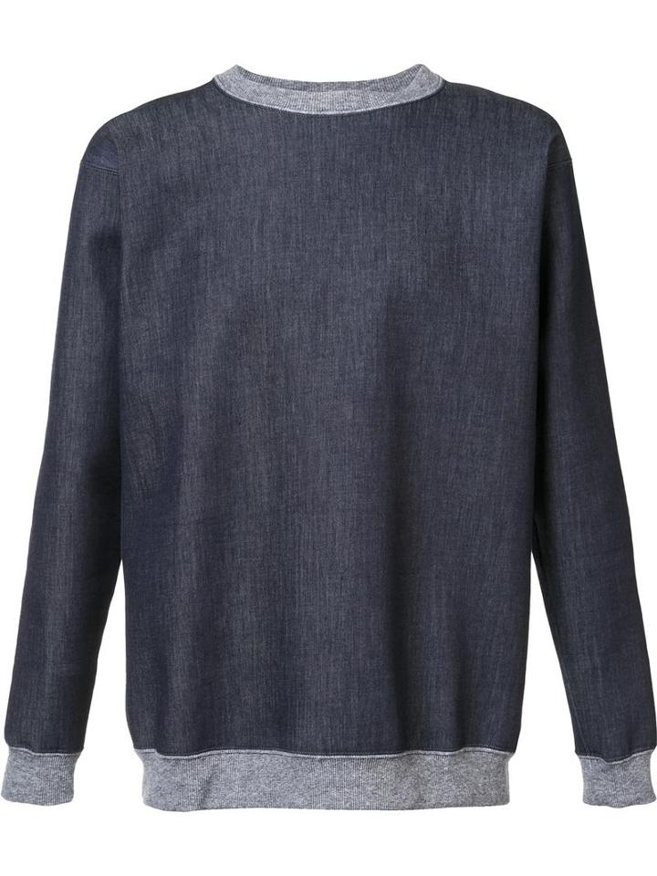 Julien David Denim Effect Sweatshirt, Men's, Size: Medium, Blue, Cotton/polyurethane