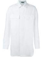 Ann Demeulemeester Flap Pockets Shirt, Men's, Size: Small, White, Cotton/linen/flax