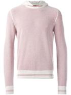Loro Piana Hooded Contrast Trimmings Jumper, Men's, Size: 48, Pink/purple, Silk/cashmere