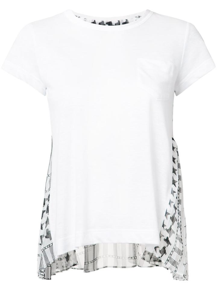 Sacai - Star Panel T-shirt - Women - Linen/flax/polyester - 2, Women's, White, Linen/flax/polyester