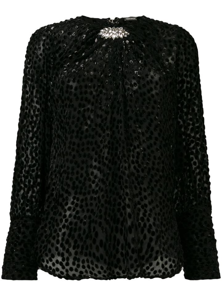 Dodo Bar Or Sheer Dotted Blouse - Black