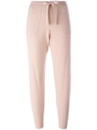 Allude Cropped Track Pants, Women's, Size: Medium, Pink/purple, Cashmere/virgin Wool