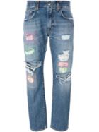+people Distressed Boyfriend Jeans, Women's, Size: 28, Blue, Cotton
