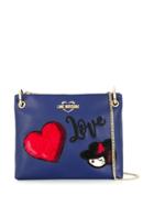 Love Moschino Logo Patch Shoulder Bag - Blue