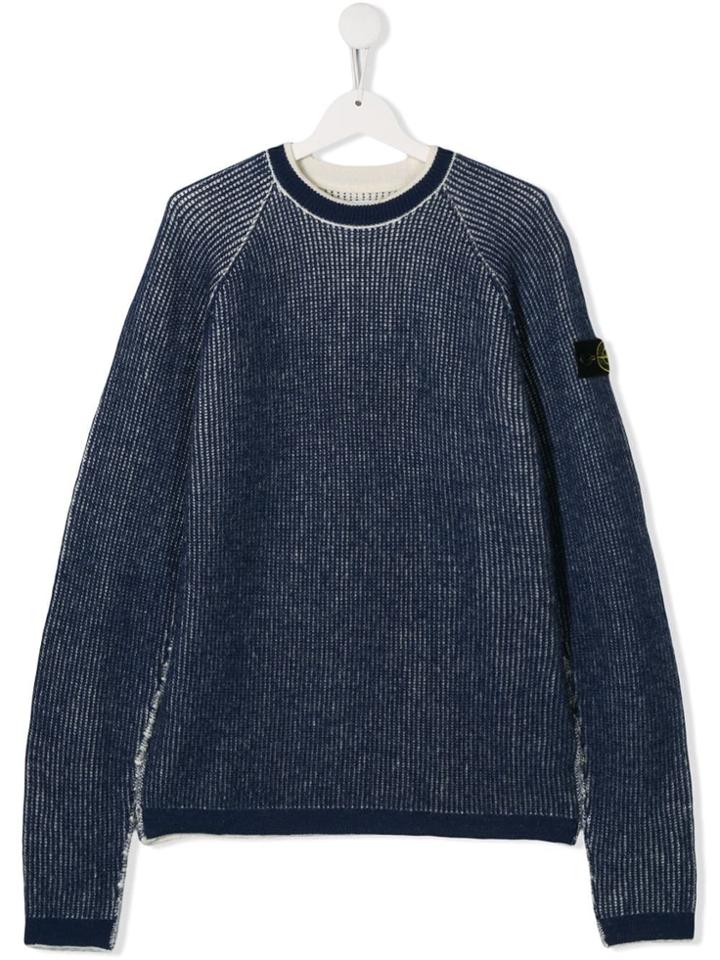 Stone Island Junior Teen Contrast Knitted Jumper - Blue