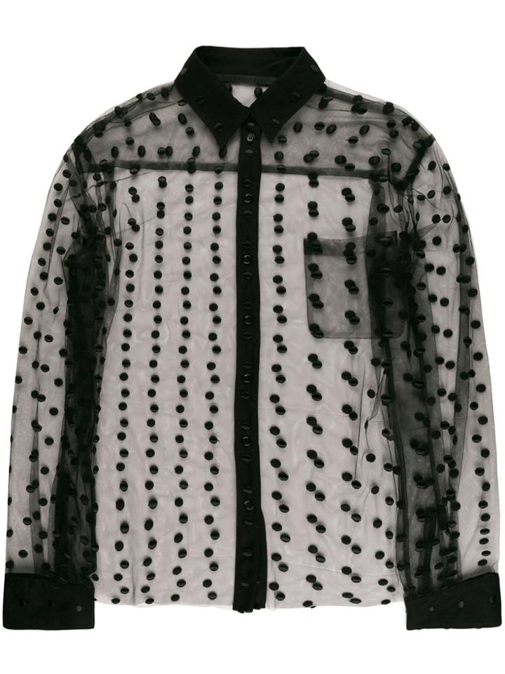Haider Ackermann Embroidered Dot Sheer Shirt - Black