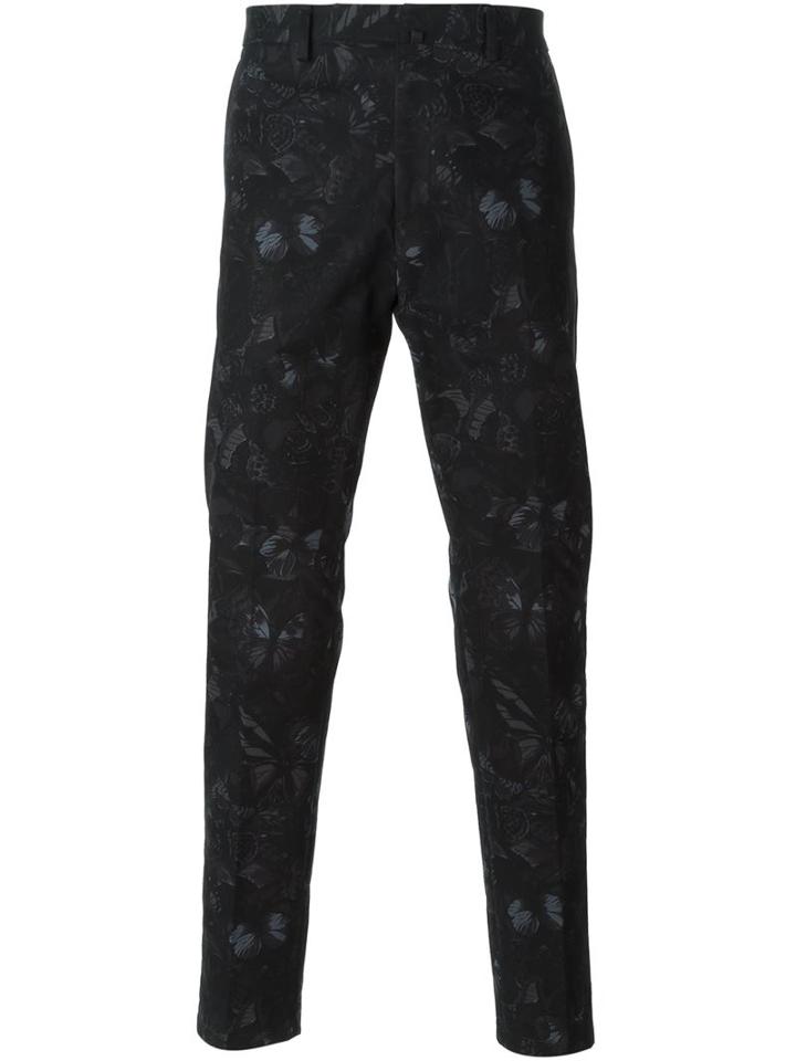 Valentino 'camubutterfly' Trousers, Men's, Size: 44, Black, Cotton