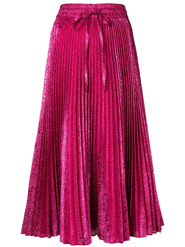 Red Valentino Pleated Midi Skirt - Pink