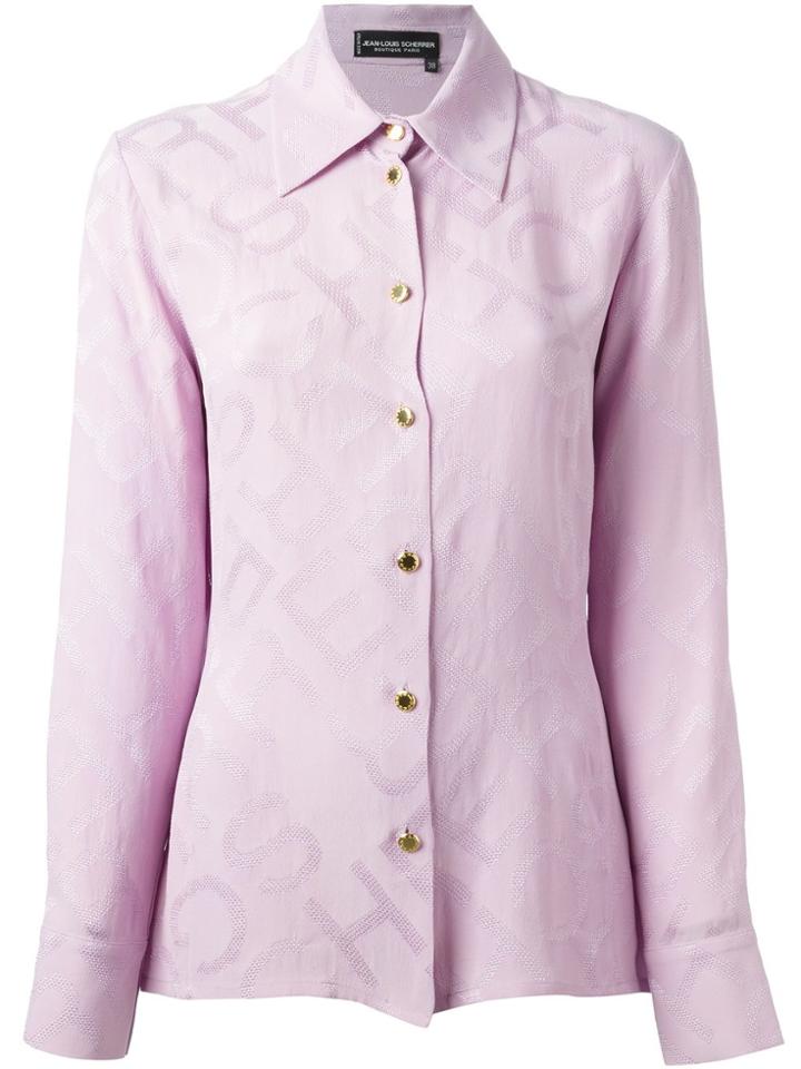 Jean Louis Scherrer Vintage Jacquard Shirt - Pink & Purple