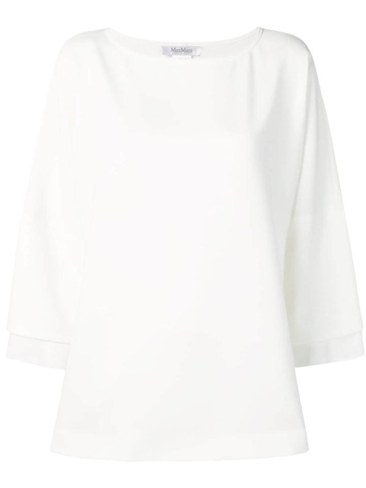Max Mara Cropped Sleeved Blouse - White