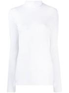 Dorothee Schumacher Thumb Hole Roll Neck Top - White